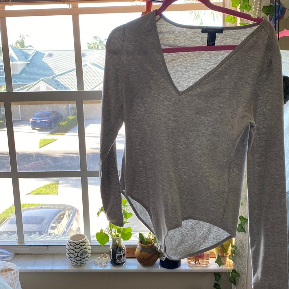 Grey body suit